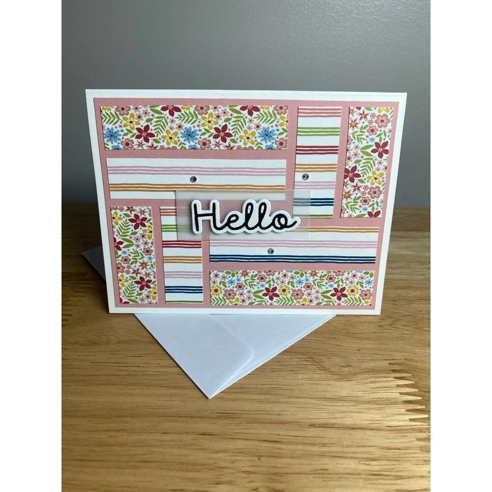 Handmade Summer Hello Blank Greeting Card A2 & Envelope